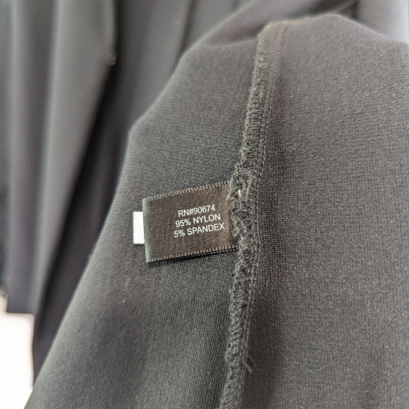 Boston Proper Blazer Womens Small Black Lace Crochet Sleeve Jacket Office - Picture 11 of 13